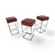 De Sede set of 3 DS 218/55 leather bar stools by Paolo Piva, 2000
