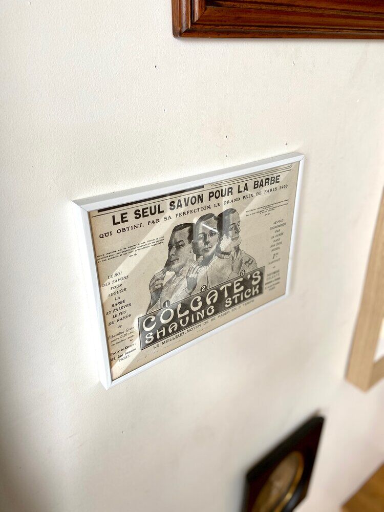 Framed Colgate advertising poster