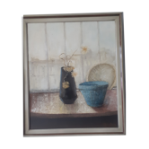 Still life in wicker chair