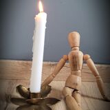 Brass flower candlestick