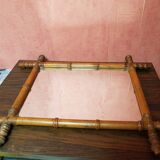 Ancien miroir bois style bambou 44x53 vintage