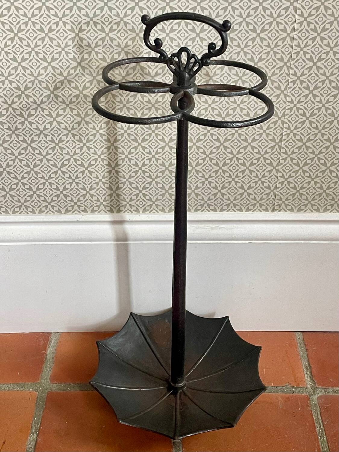 Vintage Umbrella Stand in Wrought Iron