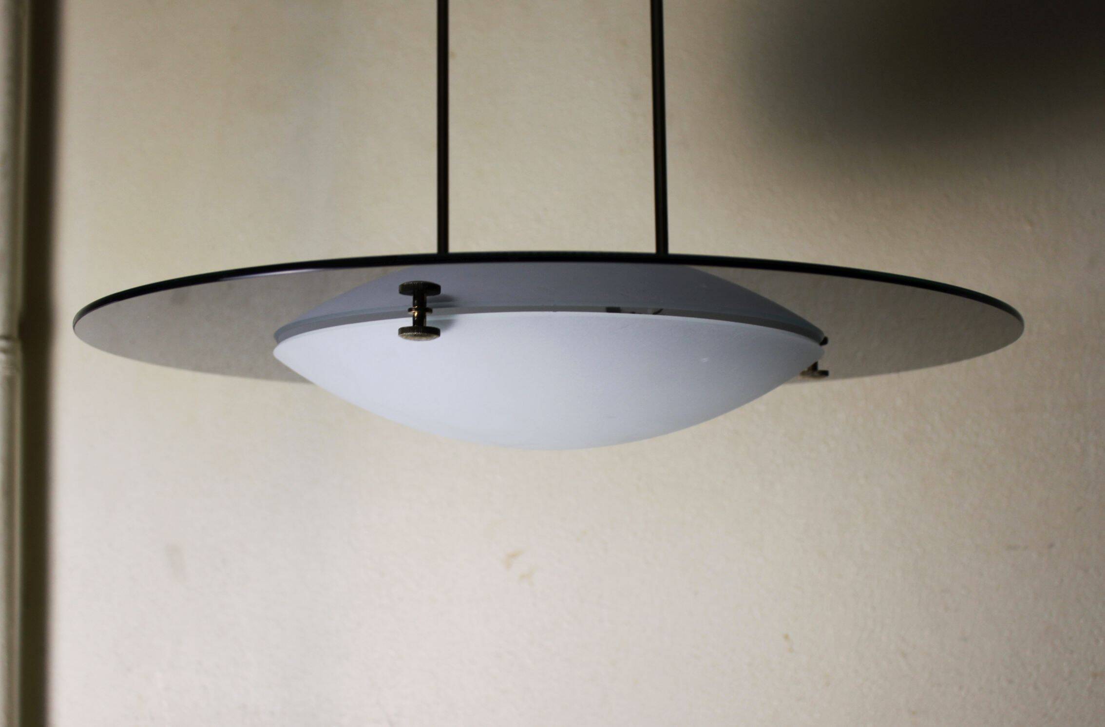 Modernist glass pendant light, 70s