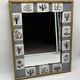 Ceramic enamelled mirror in the style of Odette Dijeux.
