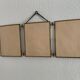 Vintage mirror 1900 triptych barber dressing table brass - 27 x 70 cm