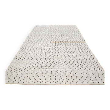 Tapis Vintage Écru et Marron Motif Géométrique Minimaliste, 204x295 cm