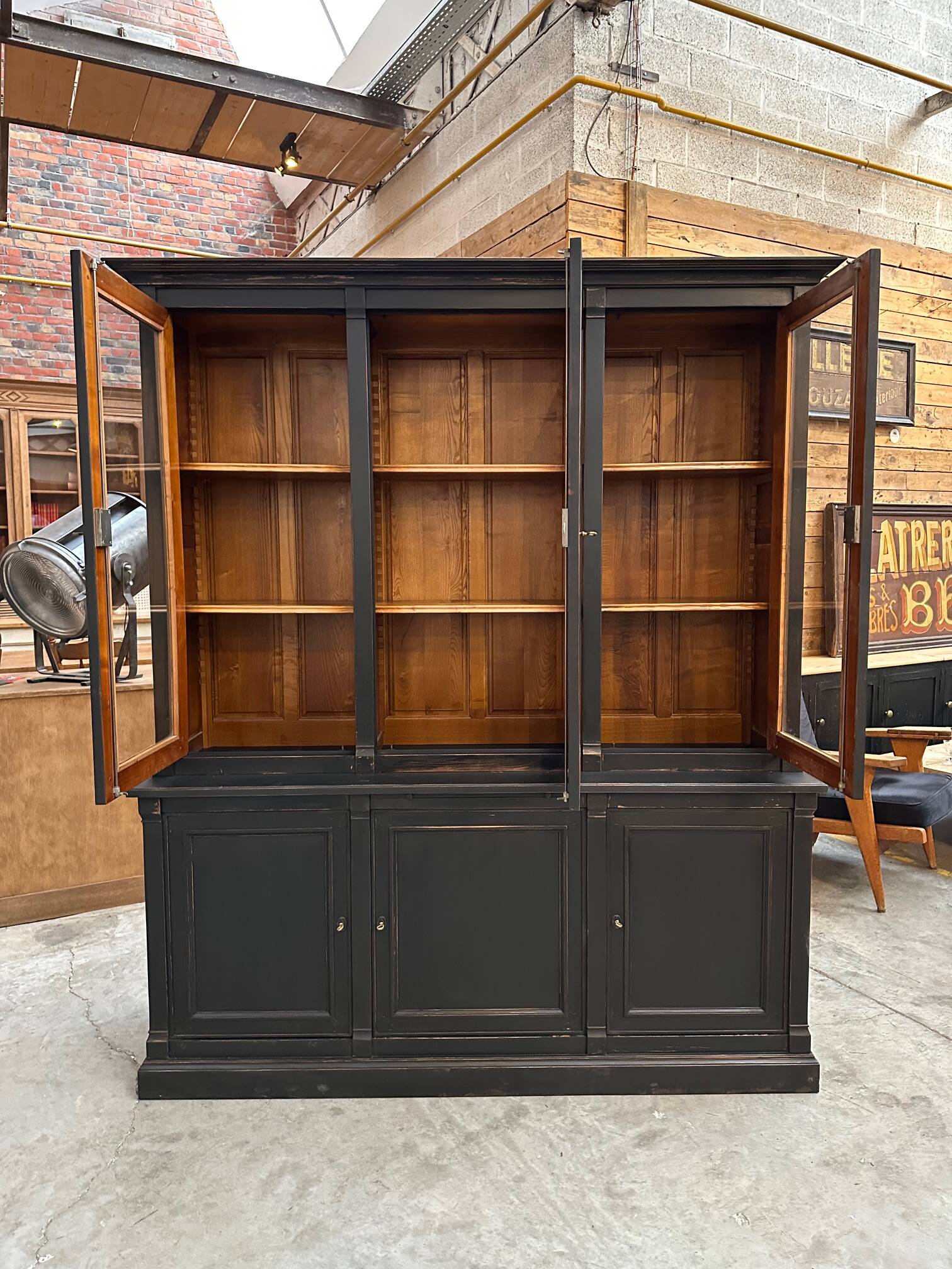 80s patinated bookcase