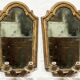 Paire ancienne de cadres de miroirs muraux en bois doré, XVIIIe siècle