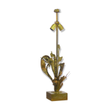 Lamp foot in gilded bronze with foliage 1970