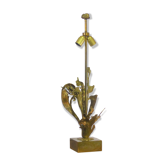 Lamp foot in gilded bronze with foliage 1970