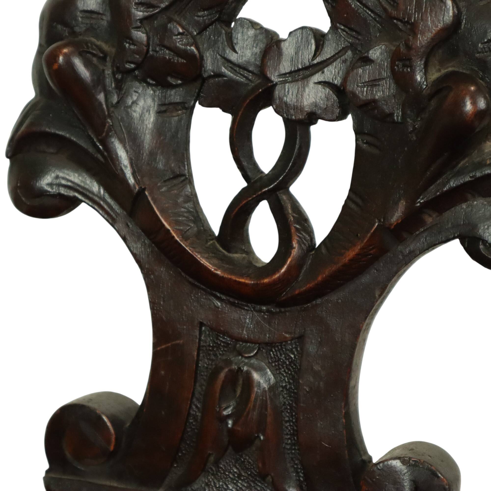Antique Italian Oak Corner Chair Renaissance Style