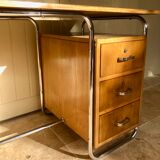 Bauhaus desk in oak and chrome, 1930s