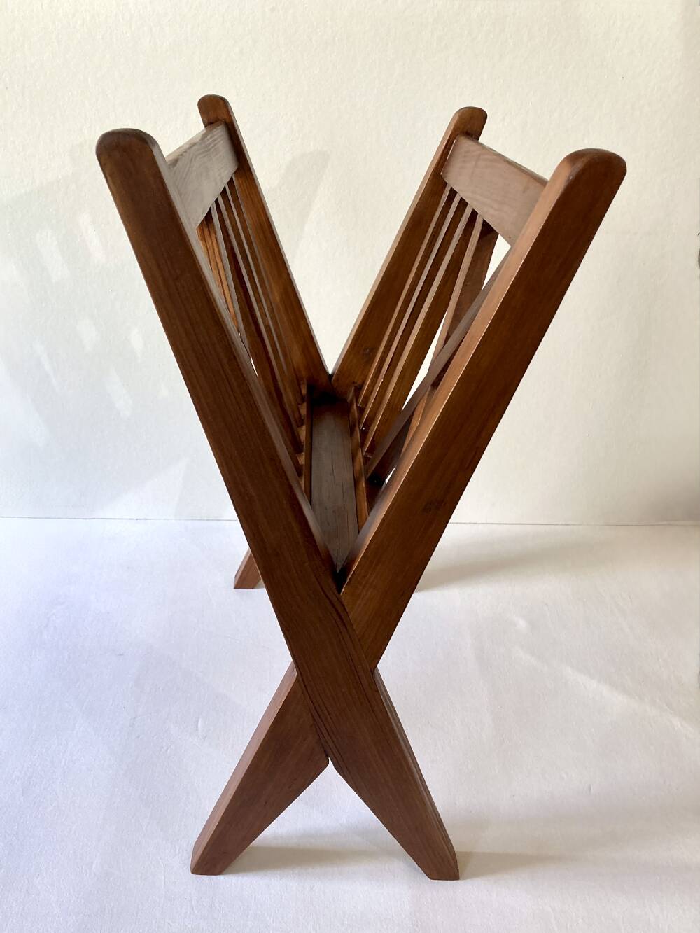 Wooden magazine rack, 1950s