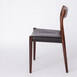 Mid century Rosewood dining chair with leather seat by Niels O. Møller for J.L. Moller