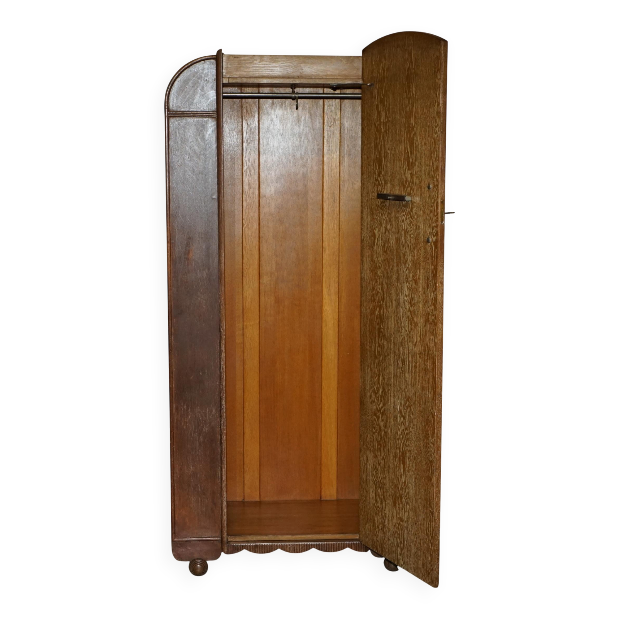 Art Deco wardrobe in bleached oak by Heals