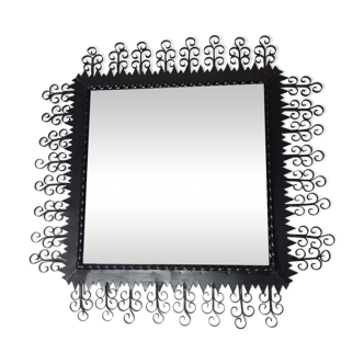 Mirror Chaty Vallauris black metal 1960