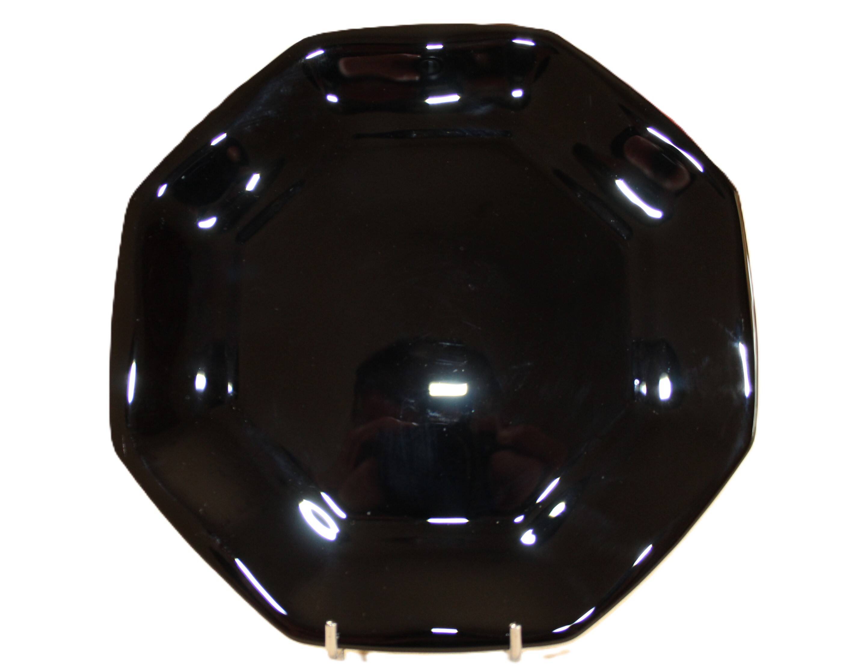 4 black Arcoroc "Octime" dessert plates (set 2)