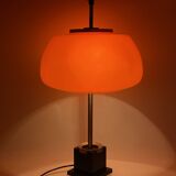 Oscar Torlasco, orange glass table / desk lamp, Prod. Lumi, 1960 ca.