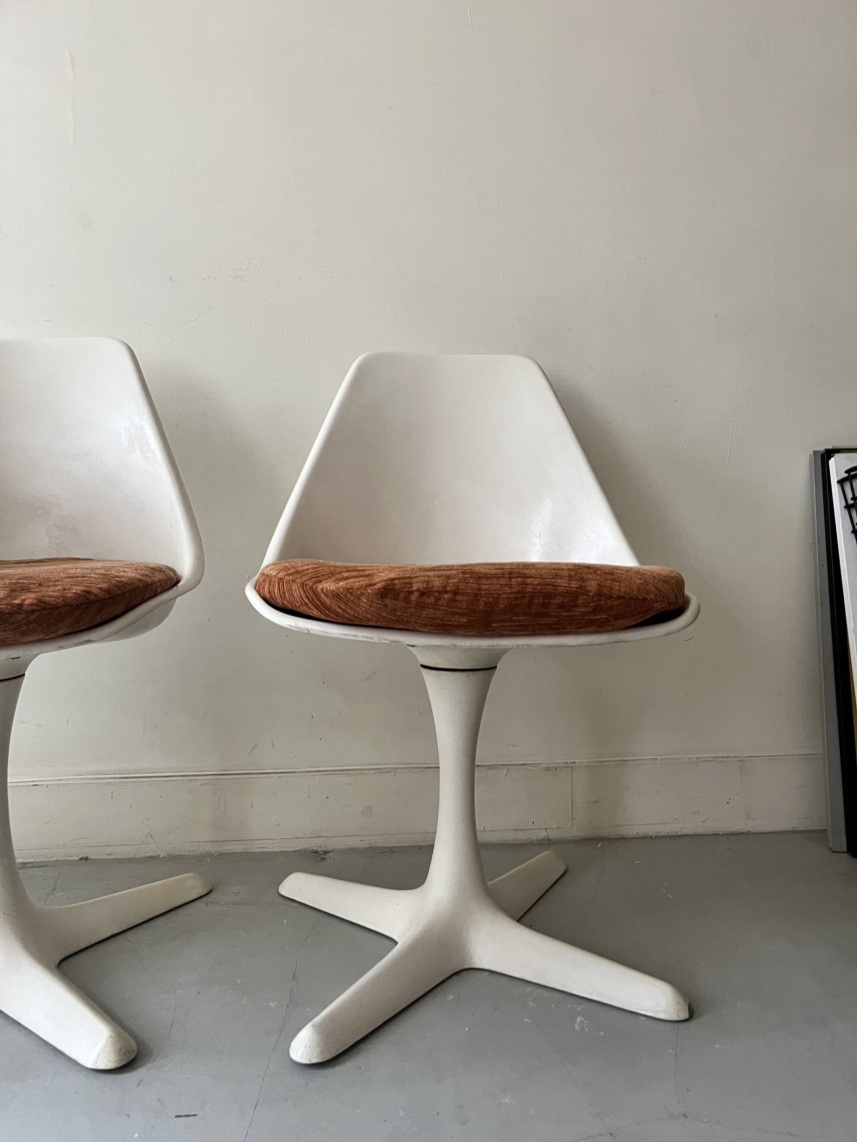 Set de 3 chaises tulipe par Maurice Burke pour Arkana, design 1970