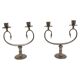 Silver Plated Pair Double Swan Candelabra Candleholders Sculptural 1970s
