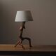 Brutalist lamp in olive wood, Provence, 1970s