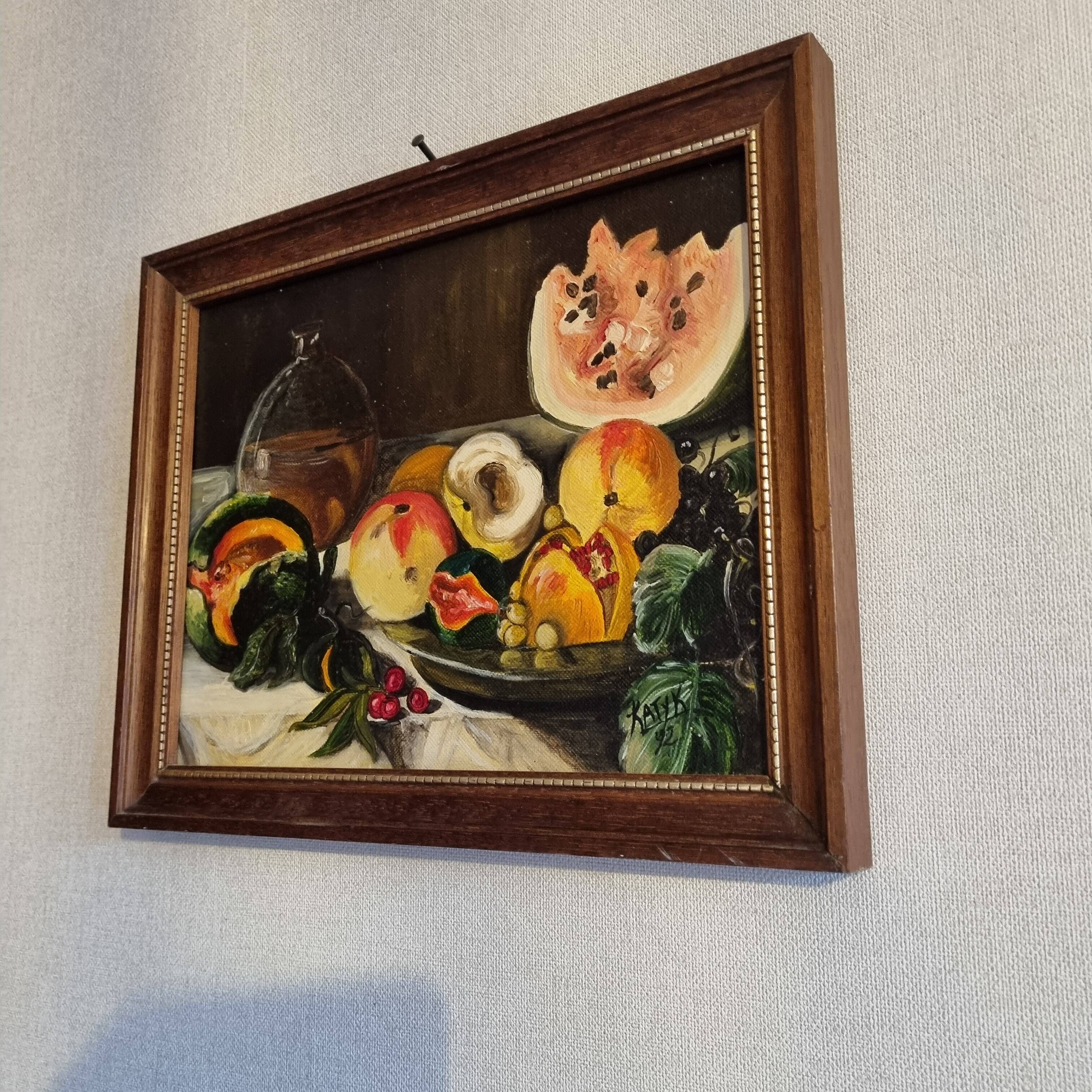 Original still life canvas painting signed