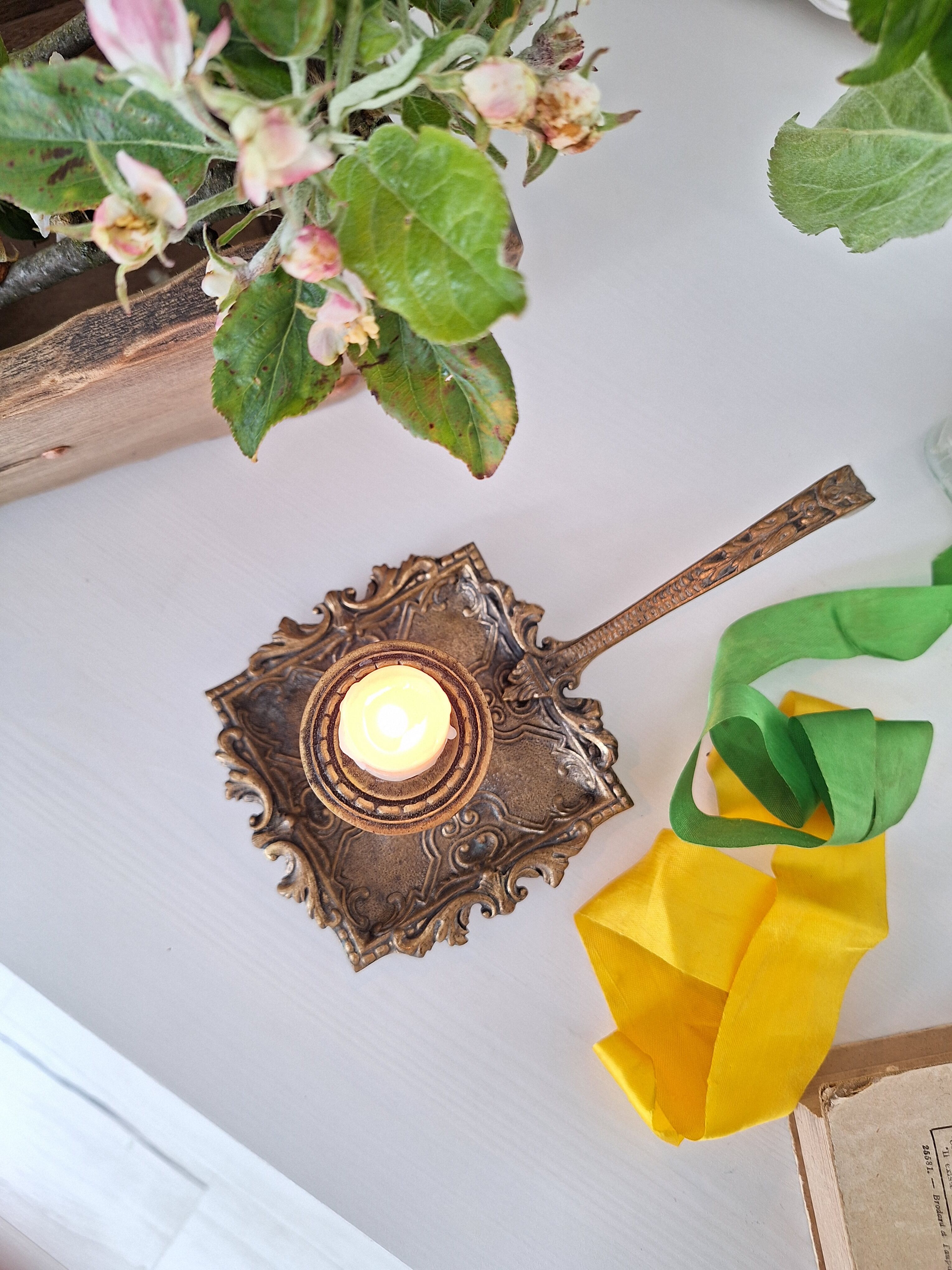 Vintage 19th bedroom candle holder