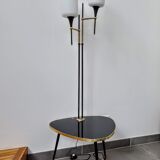 Floor lamp two glass globes and tablet
