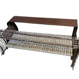 Metal coffee table with glass top