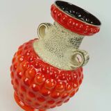 huge 1960s bay keramik floor VASE bubble decor red and orange model 65 45