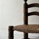 Vintage  chair in turned wood and straw, . 1950