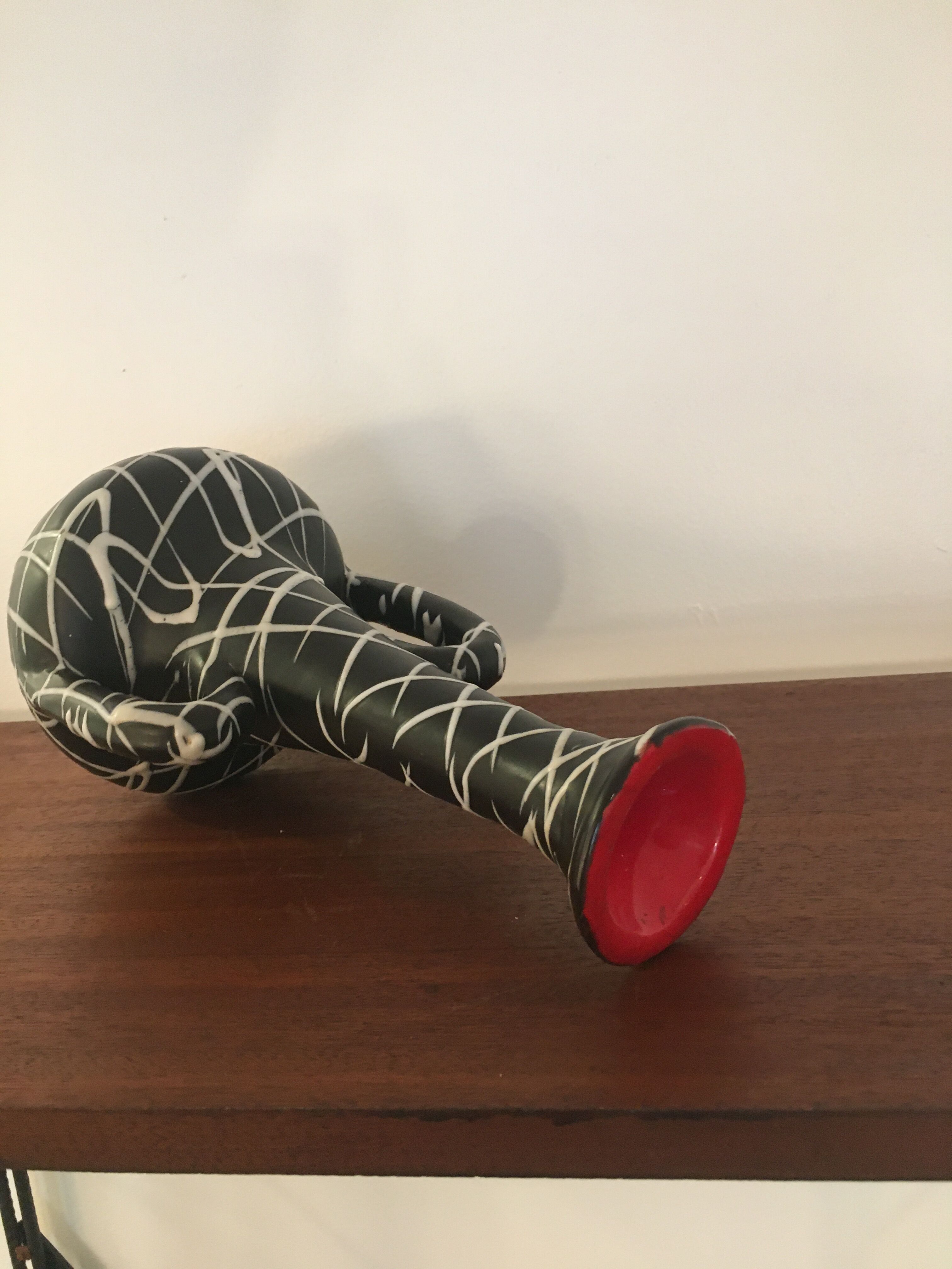 Vase vallauris, white and black, vintage year 60