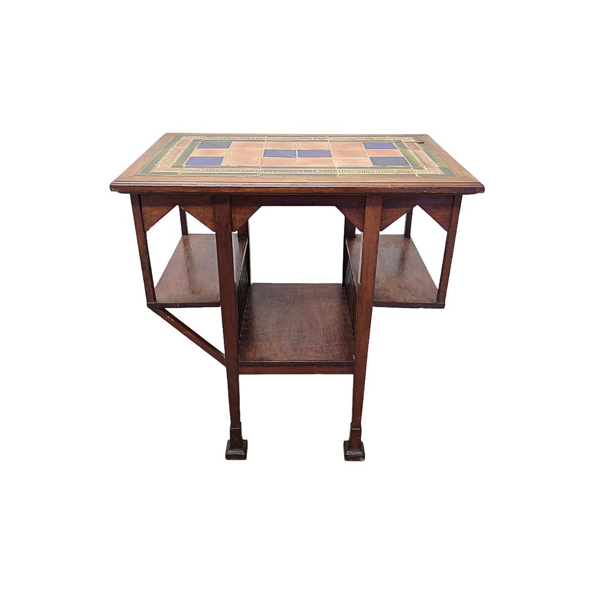 Arts And Craft Side Table With Tiles, from around 1900