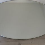 Beveled oval table mirror
