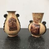 Paire de vases ancien beaumont terre cuite vintage