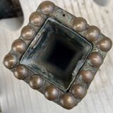 Embossed metal vase by alfred daguet, 1900 art nouveau period