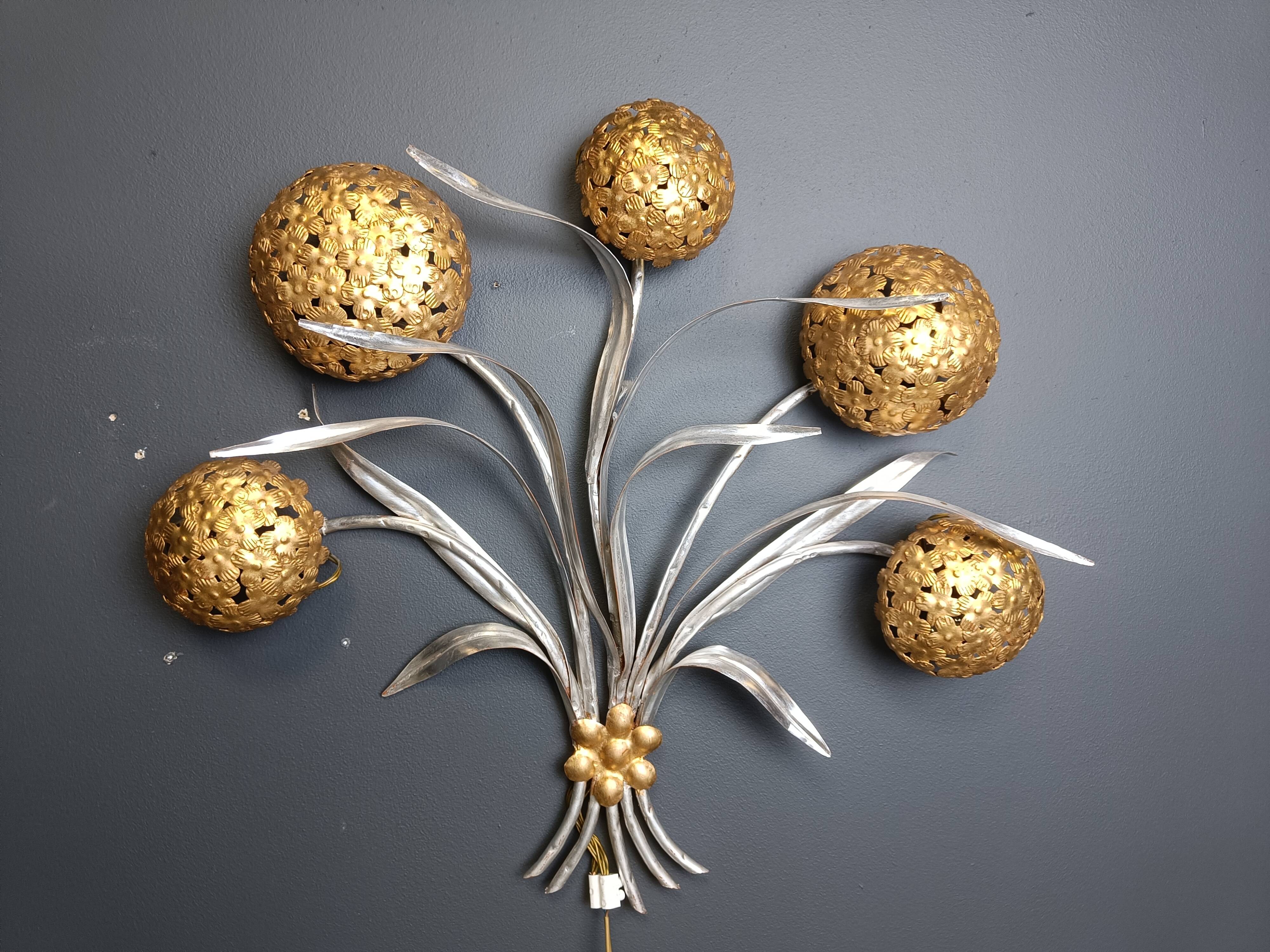 Vintage floral  wall lamp by Hans Kögl , 1970s