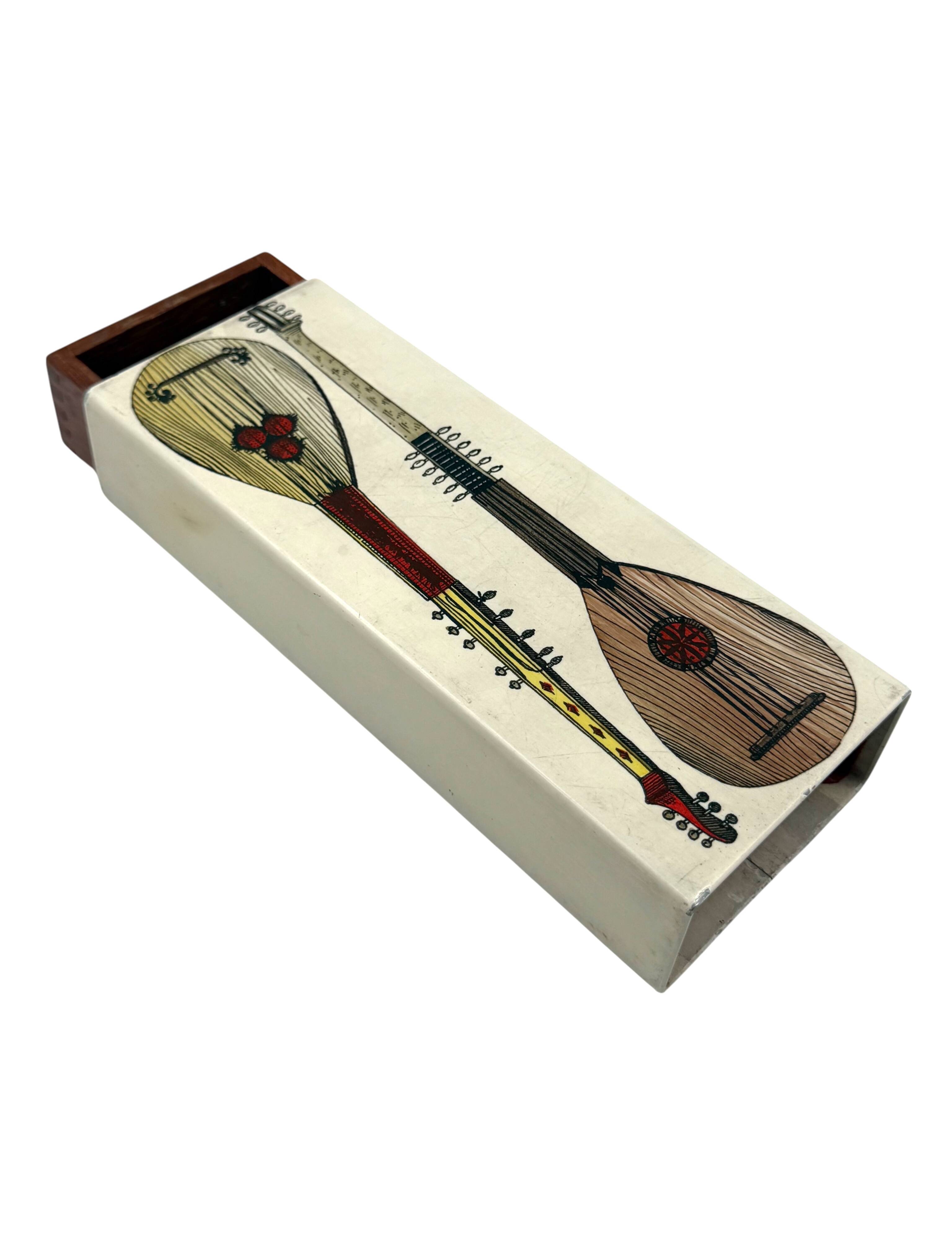 Piero Fornasetti, mandolins cigars Box, Milan Italy, ca. 1960s