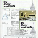 Holophane glass suspension rv2 prismopal 1972 ø 24 cm