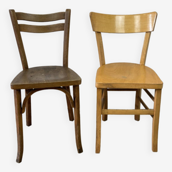 Mismatched bistro chairs Baumann and luterna