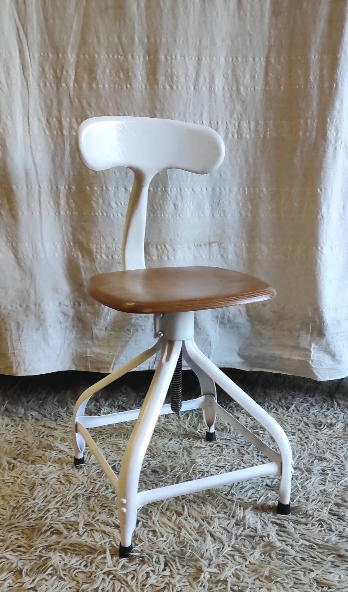 Workshop chair by Nicolle in metal and wood - 1960s