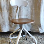 Workshop chair by Nicolle in metal and wood - 1960s