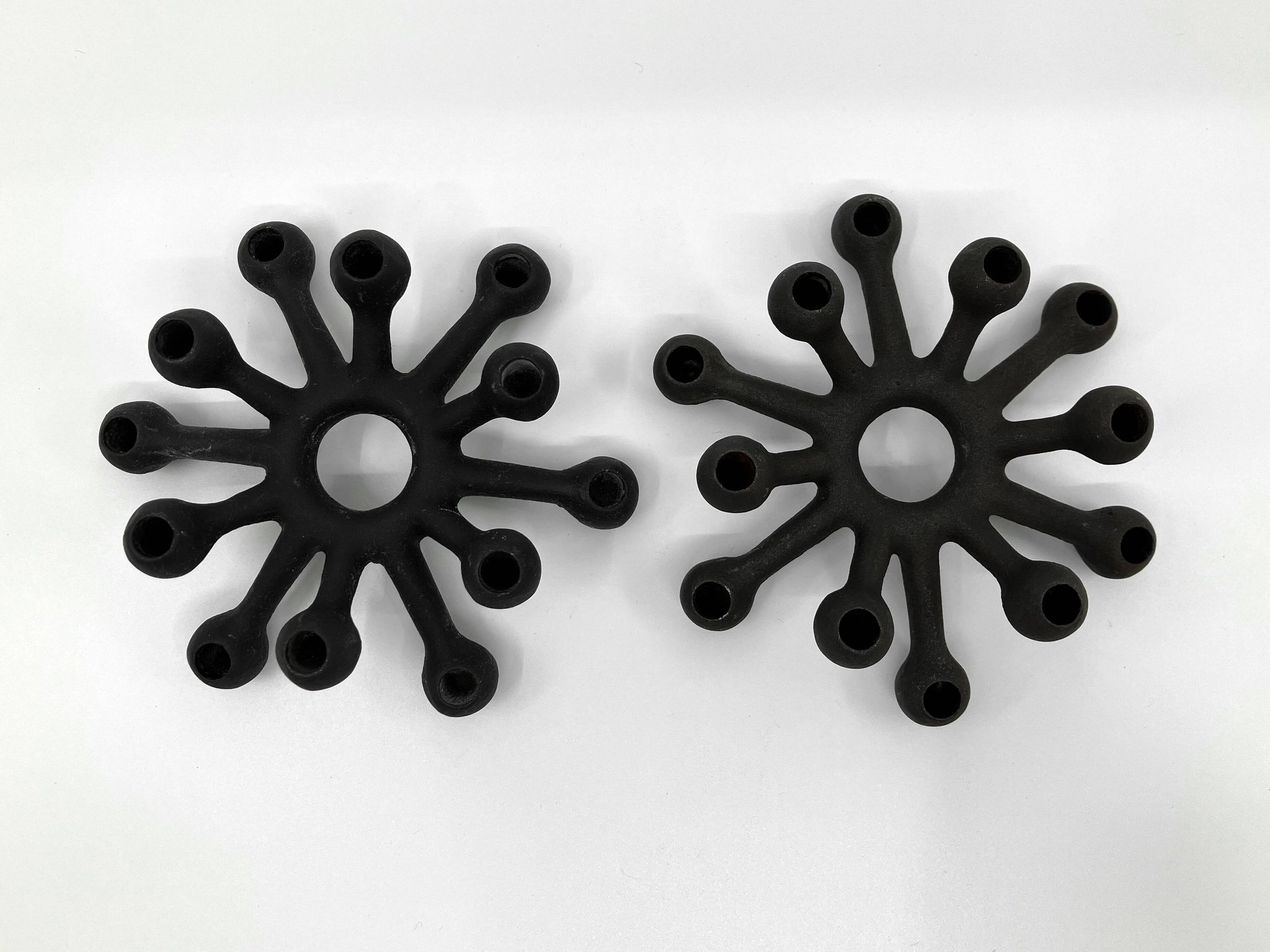 "The Spider" Cast Iron Candlesticks • Dansk Designs • 1962