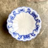 Sarreguemines compotier in blue earthenware, “Basket” service