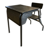 Vintage 1950s school desk / student desk – wood & metal