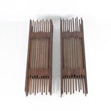 Pair of large wooden wall lights