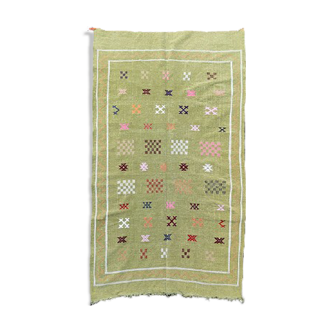 Moroccan berber carpet pistachio green