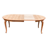 Renovated Louis XV dining table in cherry wood from the 20th century, 210cm.