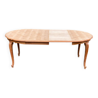 Renovated Louis XV dining table in cherry wood from the 20th century, 210cm.