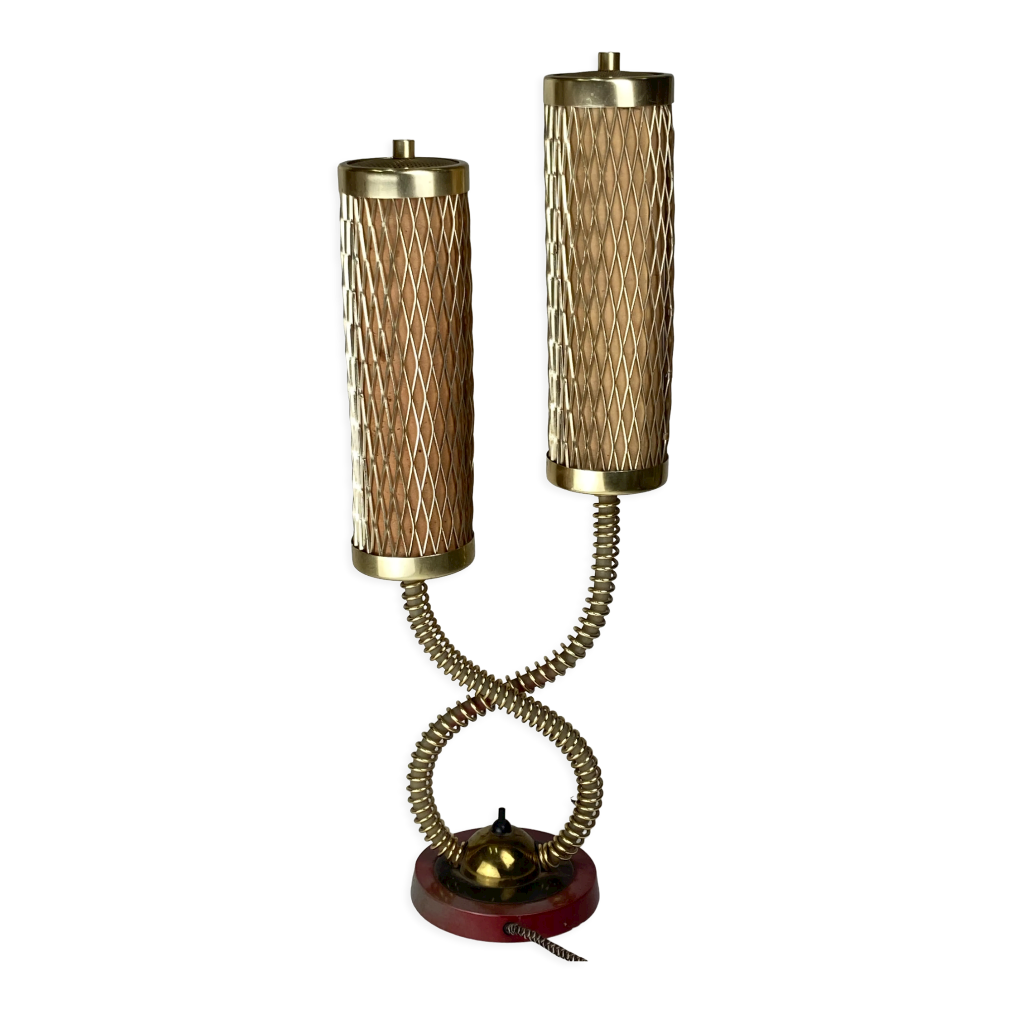 Midcentury brass tubular architectural table lamp, 1960s